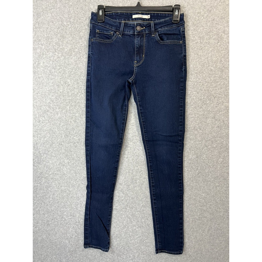 Levis 711 Skinny Ankle Blue Denim Jeans Womens Size 26 19558-0076
